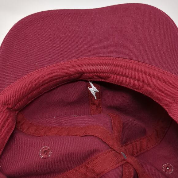 Lightning Bolt Slideback Baseball Cap Red One Size Adjustable Lights Label - Picture 8 of 9